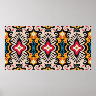 Poster Padrão sem costura com ornamento paisley