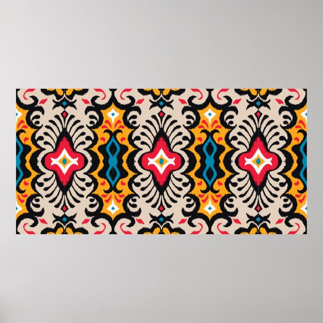 Poster Padrão sem costura com ornamento paisley (Frente)