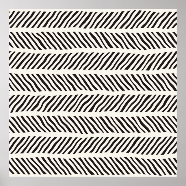 Poster Padrão sem costura com pinceladas desenhadas à mão (Frente)