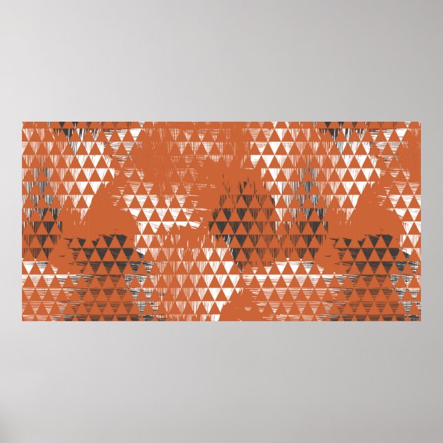 Poster Padrão sem costura com triângulos (Frente)