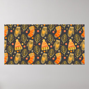 Poster Padrão sem costura da Aquarela novo ano, cristo fe