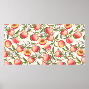 Poster Padrão sem costura de aquarela desenhada à mão 