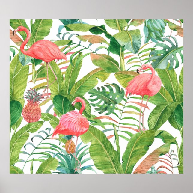 Poster Padrão sem costura de aquarela desenhada à mão com (Frente)