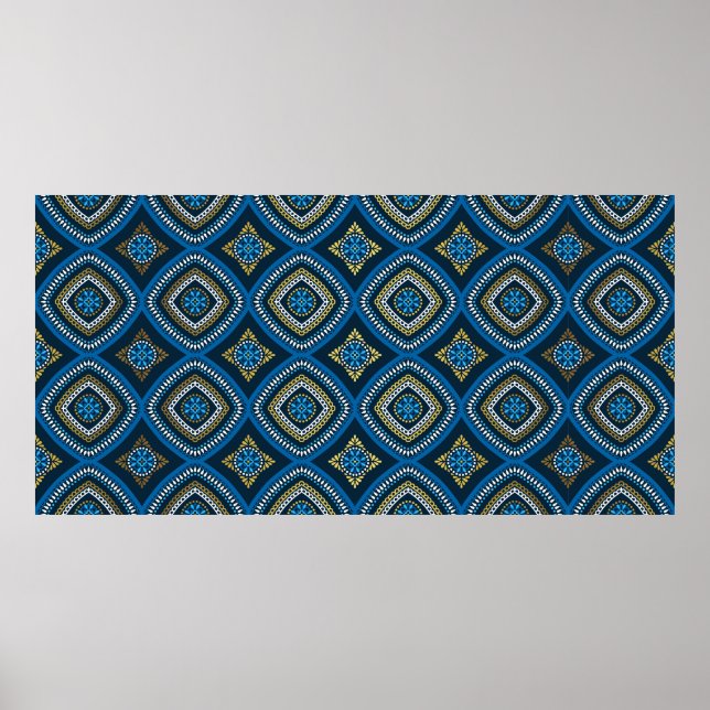 Poster Padrão sem costura oriental de luxo (Frente)
