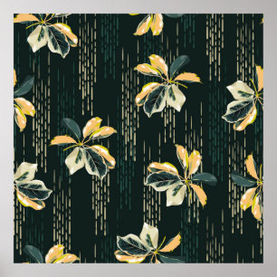 Poster Padrão sem costura PLANTAS VARIEGADAS Botânicas, f