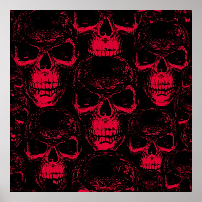 Poster Padrão sem soldadura com o disco humano do sinistr (Frente)