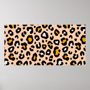 Poster Padrão sem soldadura do leopardo colorida. Na mod