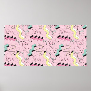 Poster Padrão sem soldadura no estilo brilhante de retror