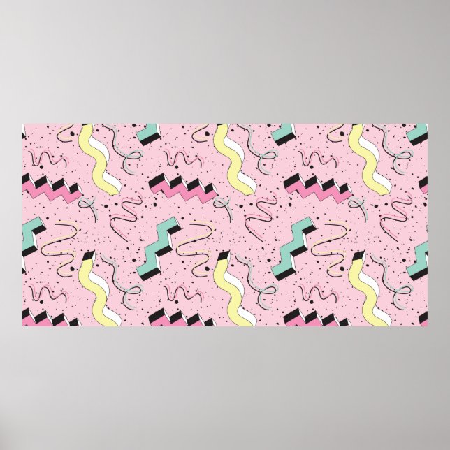 Poster Padrão sem soldadura no estilo brilhante de retror (Frente)