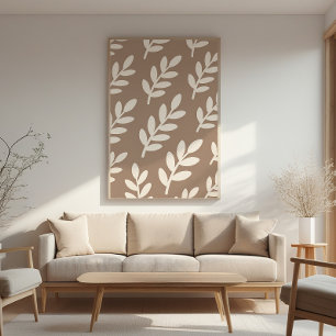 Póster Padrão Silhouette Folha - Zen Mínimo Wall Art