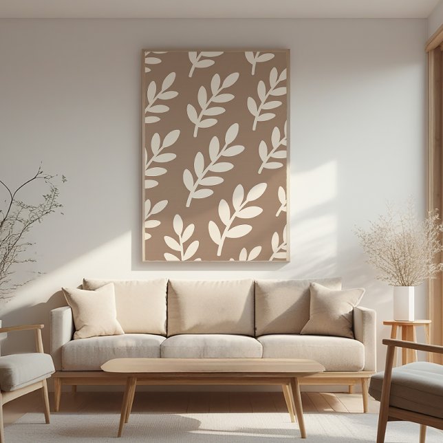 Póster Padrão Silhouette Folha - Zen Mínimo Wall Art (Criador carregado)