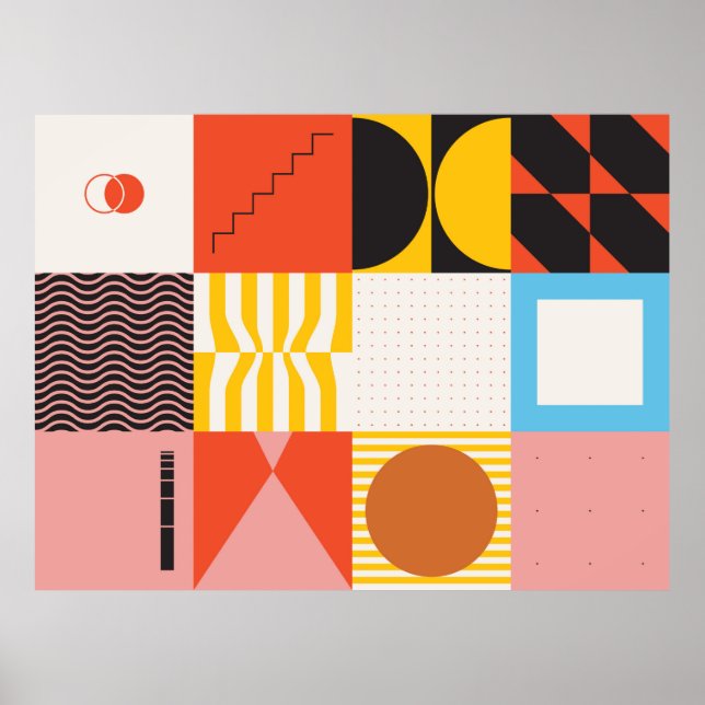 Poster Padrão trabalho de arte do Neo Modernismo feito co (Frente)