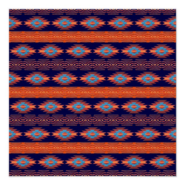 Póster Padrão tribal do sudoeste. (Frente)
