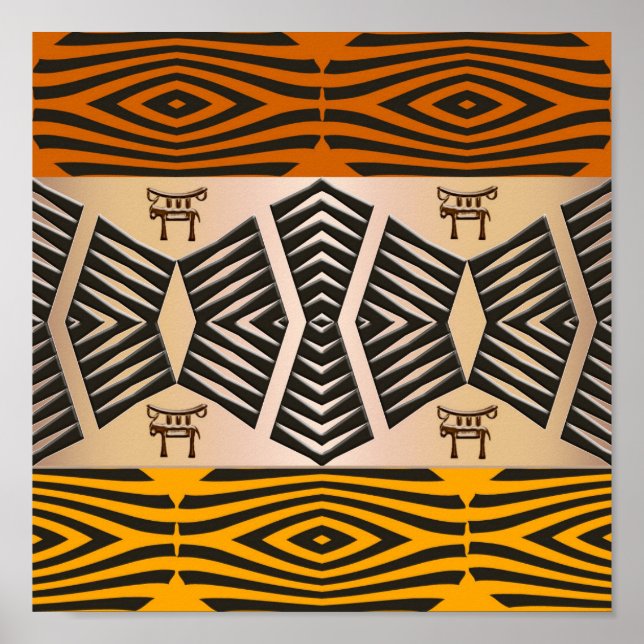 Póster padrão tribal étnico africano (Frente)