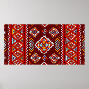 Poster Padrão tribal tradicional em estilo étnico