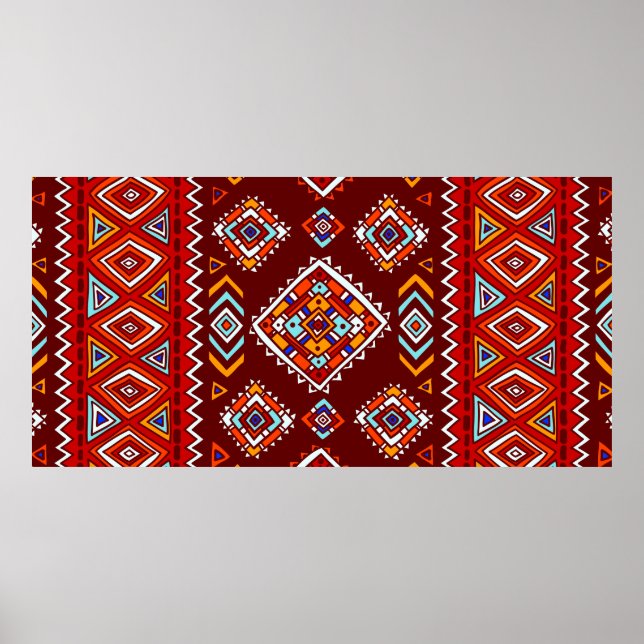 Poster Padrão tribal tradicional em estilo étnico (Frente)