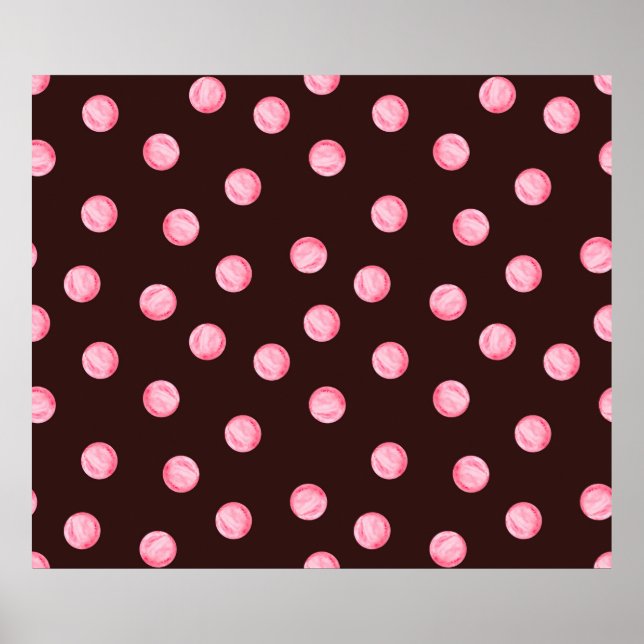 Poster padrão uniforme com círculos cor-de-água rosa. Boh (Frente)