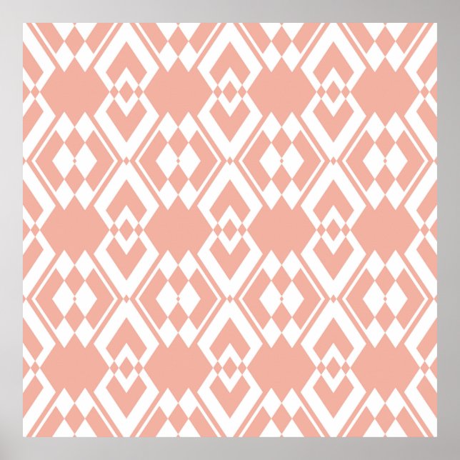 Poster Padrão uniforme de abstrato de cor rosa de flor de (Frente)