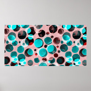 Poster Padrão uniforme de aquarela com bolinhas