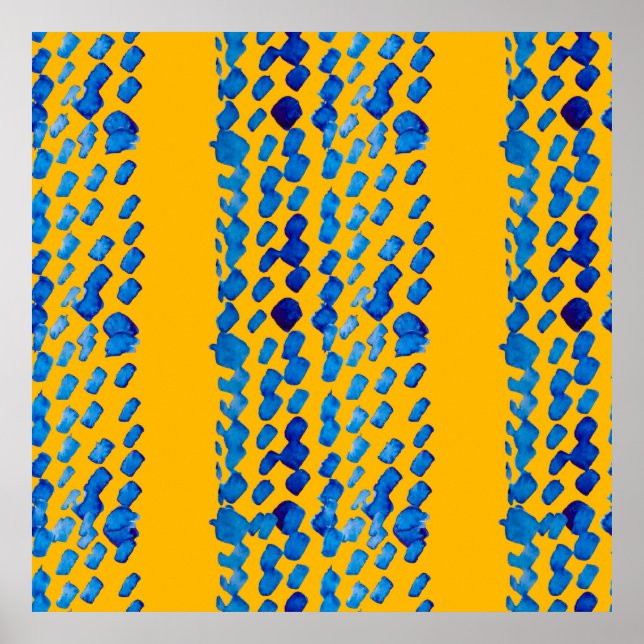 Poster Padrão uniforme de aquarela com pontos de abstrato (Frente)