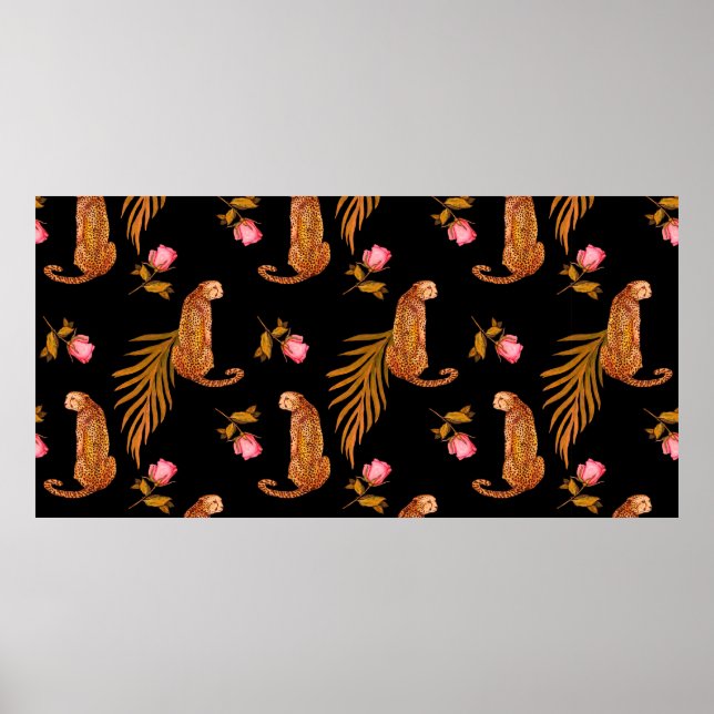 Poster Padrão uniforme de aquarelas com guejos (Frente)