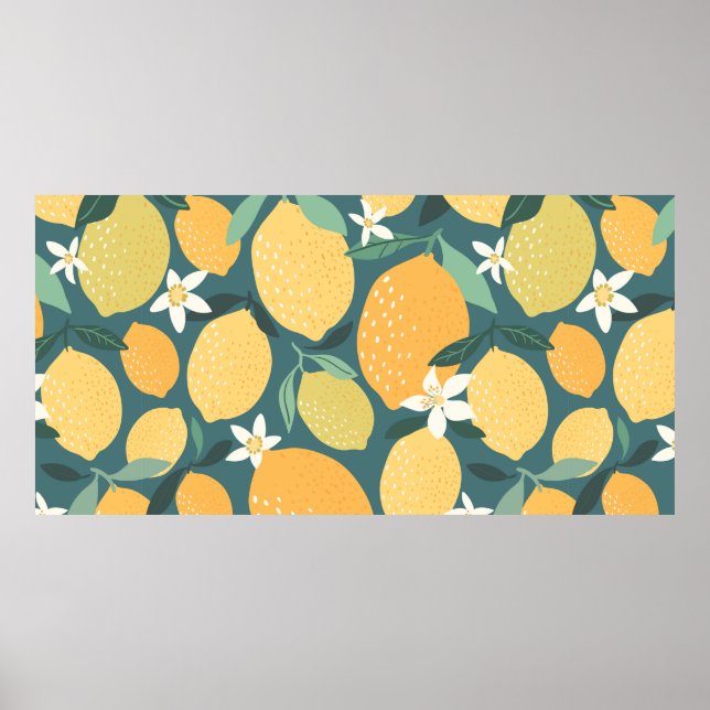 Poster Padrão uniforme de frutas de limão (Frente)