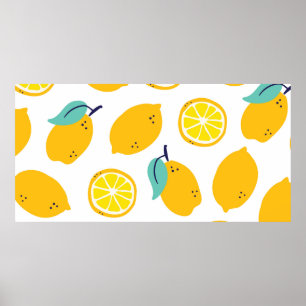 Poster Padrão uniforme de frutas de limões