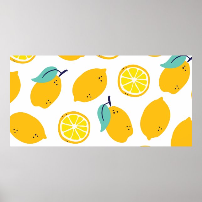 Poster Padrão uniforme de frutas de limões (Frente)