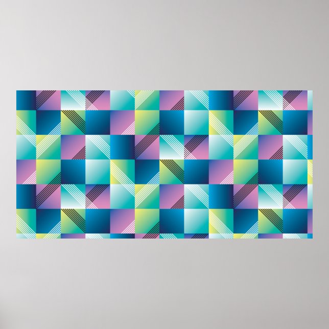 Poster padrão uniforme de geometria abstrato (Frente)