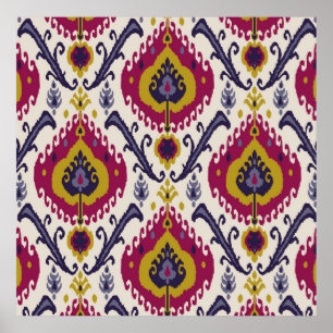 Poster Padrão uniforme Ikat Padrões tradicionais