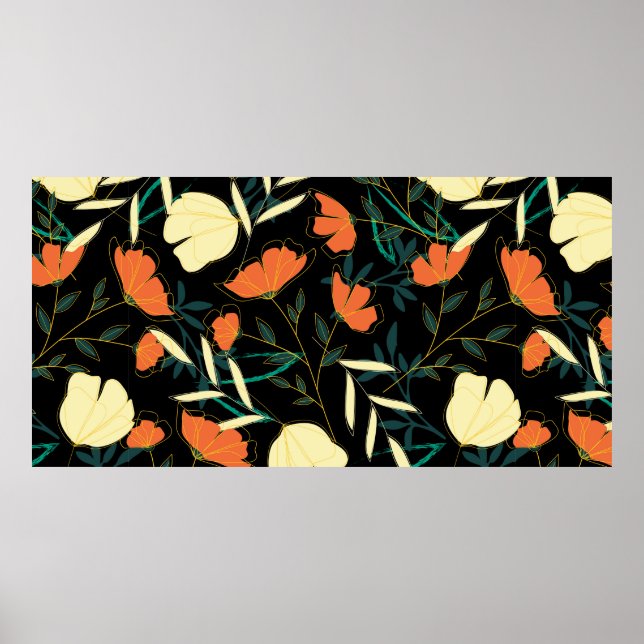 Poster Padrão uniforme original com lea tropical brilhant (Frente)