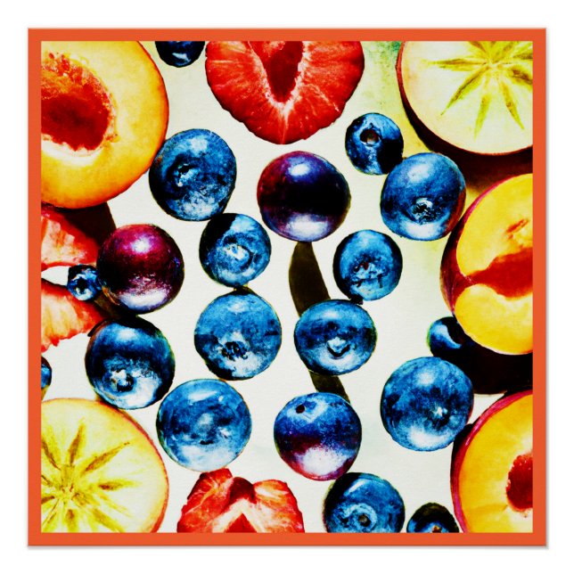 Póster Padrão Vibrância Frutífera (Frente)