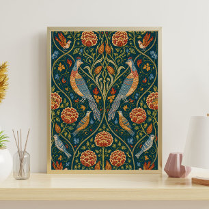Poster Padrão William Morris Arte Botânica Vintage