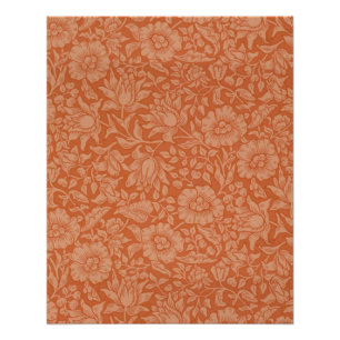 Póster Padrão William Morris Mallow: Floral Terracota