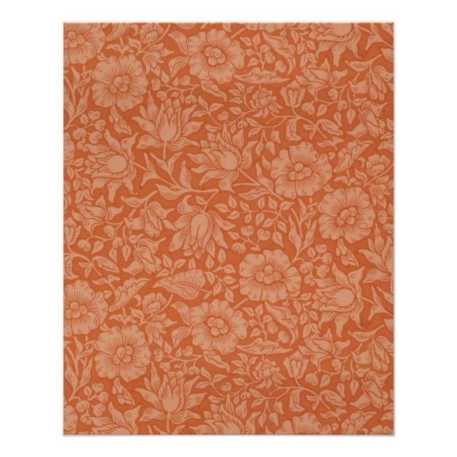 Póster Padrão William Morris Mallow: Floral Terracota (Frente)