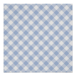 Póster Padrão Xadrez Azul Claro Estampa Xadrez Clássica