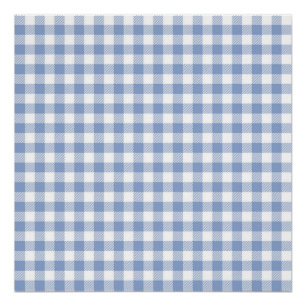Póster Padrão Xadrez Azul Claro Estampa Xadrez Clássica