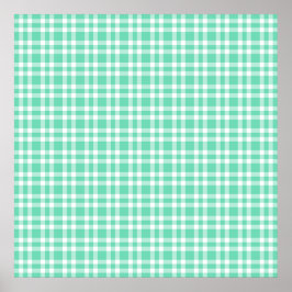 Poster Padrão Xadrez Branco Aquamarine