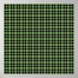 Poster Padrão Xadrez Verde Preto