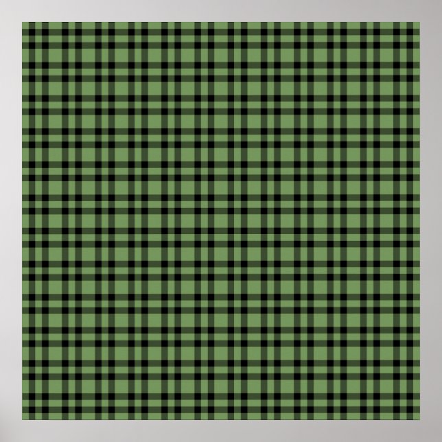 Poster Padrão Xadrez Verde Preto (Frente)