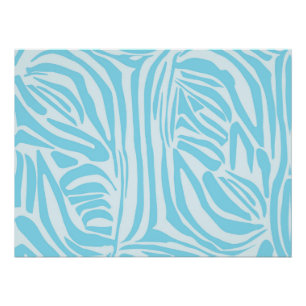 Póster Padrão Zebra Azul