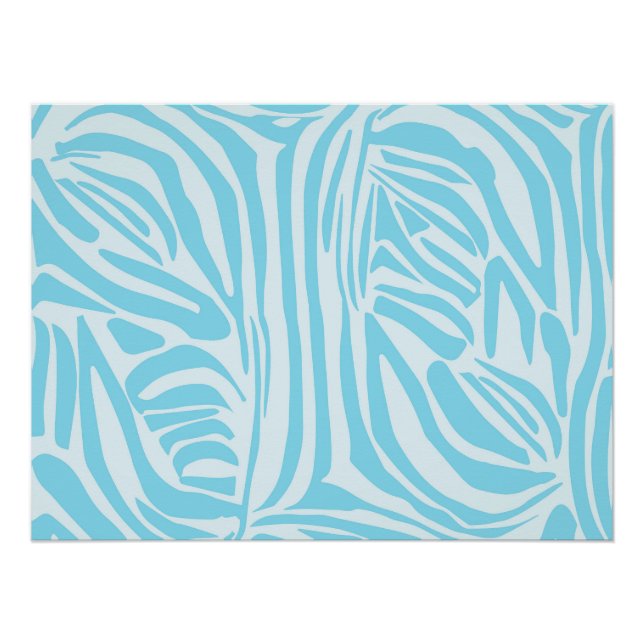 Póster Padrão Zebra Azul (Frente)