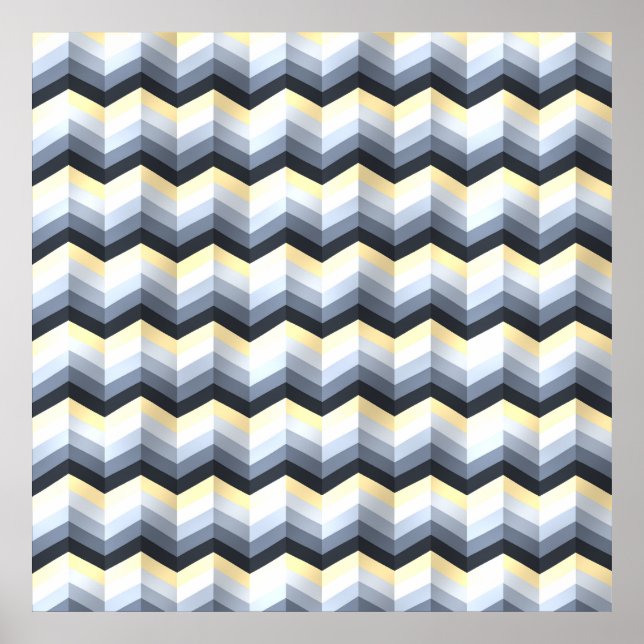 Poster Padrão Ziguezague Minimalista  (Frente)
