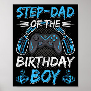 Poster Padrasto do menino do aniversário jogador de video