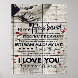 Poster Padre Birthday Gift Carta Ao Meu Marido