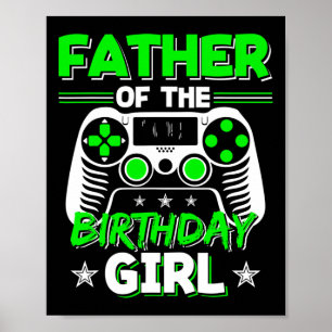 Poster Padre da Festa de Vídeo Jogo de Rapariga de Aniver