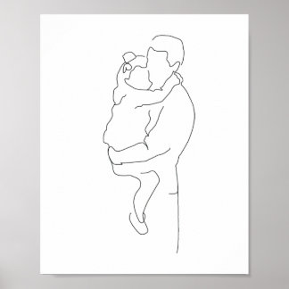 Poster Padre e Dono Presente, Padre e Filha Prin