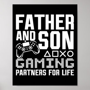 Poster Padre E Filho Parceiros De Jogos Para O Jogo Engra