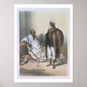 Póster Padre e guerreiro Abyssinian, ilustração de '