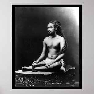 Póster Padre Meditating em India 1898